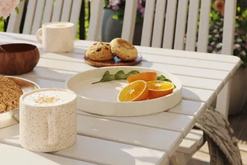 Delpino Cafésett 125 cm - Hvit - Hagemøbler & utemiljø - Hagegruppe - Spisegrupper hage