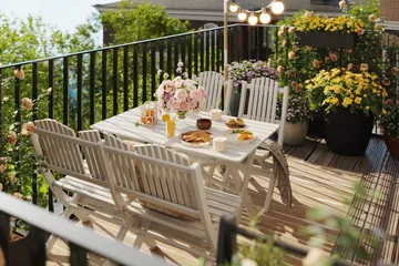 Delpino Cafésett 125 cm - Hvit - Hagemøbler & utemiljø - Hagegruppe - Spisegrupper hage