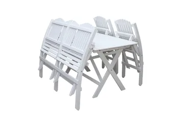 Delpino Cafésett 125 cm - Hvit - Hagemøbler & utemiljø - Hagegruppe - Spisegrupper hage