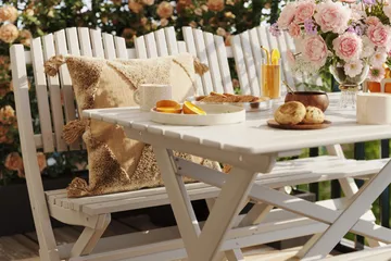 Delpino Cafésett 125 cm - Hvit - Hagemøbler & utemiljø - Hagegruppe - Spisegrupper hage