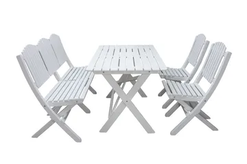 Delpino Cafésett 125 cm - Hvit - Hagemøbler & utemiljø - Hagegruppe - Spisegrupper hage