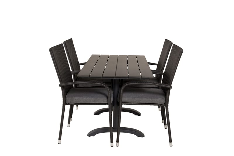 Denver Spisegruppe 120 cm + 4 Anna Karmstoler, Svart