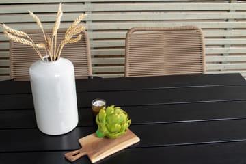 Denver Spisegruppe 120cm + 4 Lindos Karmstoler Svart - Venture Home - Hagemøbler & utemiljø - Hagegruppe - Spisegrupper hage