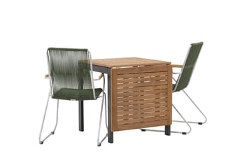 Diego Spisegruppe 70 cm + 2 Bois Karmstoler - Grønn/Brun - Hagemøbler & utemiljø - Hagegruppe - Spisegrupper hage