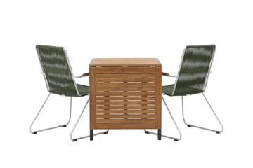 Diego Spisegruppe 70 cm + 2 Bois Karmstoler - Grønn/Brun - Hagemøbler & utemiljø - Hagegruppe - Spisegrupper hage