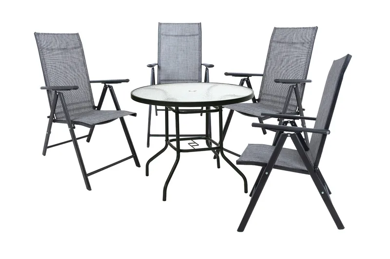 Dublin Spisegruppe med 4 Posisjonsstoler - Hagemøbler & utemiljø - Hagegruppe - Spisegrupper hage