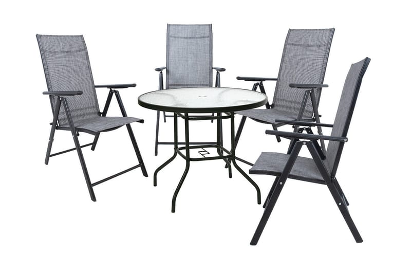 Dublin Spisegruppe med 4 Posisjonsstoler - Hagemøbler & utemiljø - Hagegruppe - Spisegrupper hage