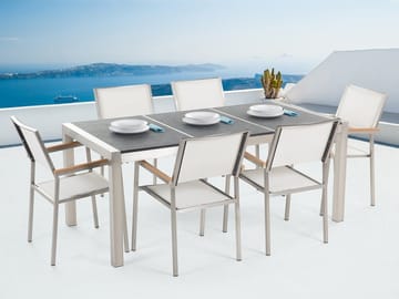 Grosseto Hagegruppe Med Bord + 6 Stoler - Grå - Hagemøbler & utemiljø - Hagegruppe - Spisegrupper hage