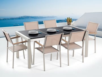 Grosseto Hagegruppe Med Bord + 6 Stoler - Svart - Hagemøbler & utemiljø - Hagegruppe - Spisegrupper hage