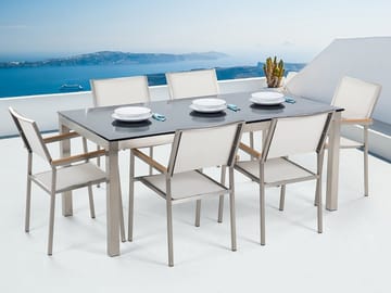 Grosseto Hagegruppe Med Bord + 6 Stoler - Svart - Hagemøbler & utemiljø - Hagegruppe - Spisegrupper hage