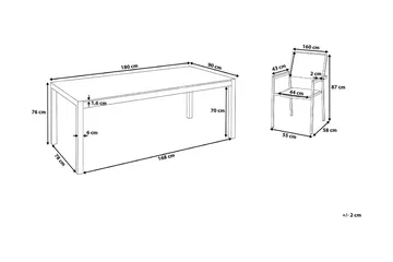 Grosseto Hagegruppe Med Bord + 6 Stoler - Svart - Hagemøbler & utemiljø - Hagegruppe - Spisegrupper hage