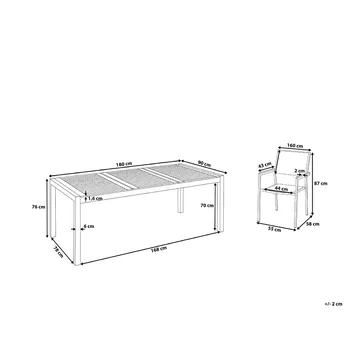Grosseto Hagegruppe Med Bord + Stoler 6 stk - Beige - Hagemøbler & utemiljø - Hagegruppe - Spisegrupper hage