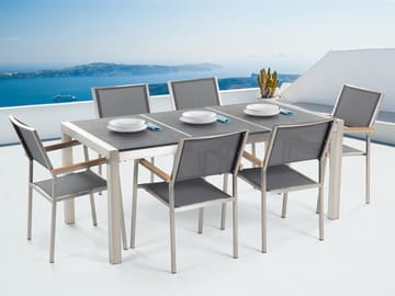 Grosseto Hagegruppe Med Bord + 6 Stoler - Grå - Hagemøbler & utemiljø - Hagegruppe - Spisegrupper hage