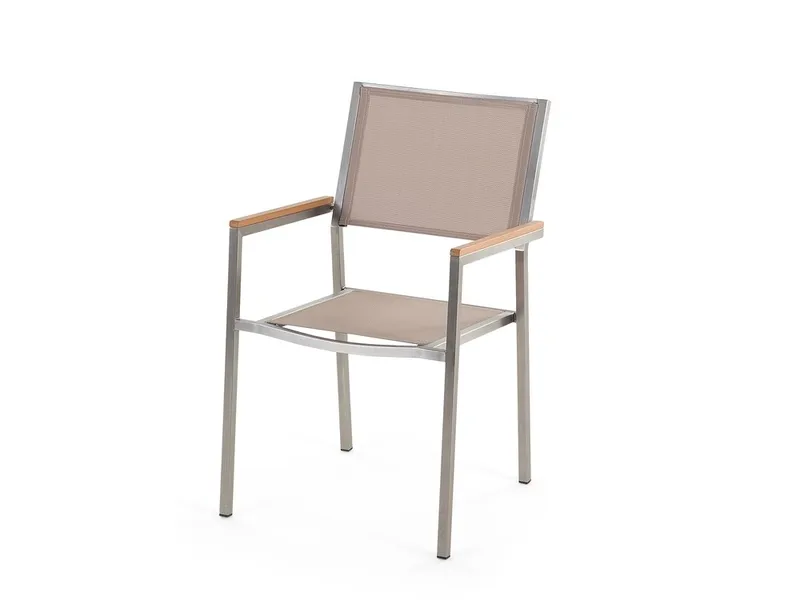 Grosseto Hagegruppe Med Bord + Stoler 6 stk - Beige - Hagemøbler & utemiljø - Hagegruppe - Spisegrupper hage