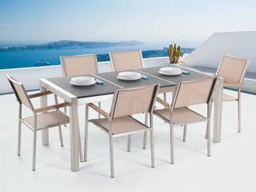 Grosseto Hagemøbel 1 Bord + 6 Stoler - Grå - Hagemøbler & utemiljø - Hagegruppe - Spisegrupper hage