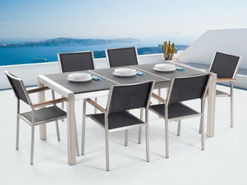 Grosseto Hagemøbel 1 Bord + 6 Stoler - Grå - Hagemøbler & utemiljø - Hagegruppe - Spisegrupper hage