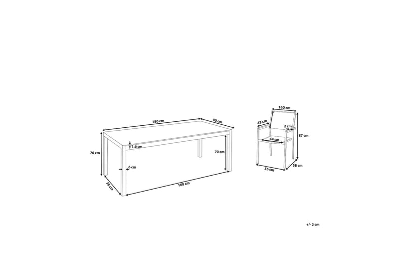 Grosseto Hagemøbel 1 Bord + 6 Stoler - Svart - Hagemøbler & utemiljø - Hagegruppe - Spisegrupper hage