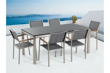 Grosseto Hagemøbel 1 Bord + 6 Stoler - Svart - Hagemøbler & utemiljø - Hagegruppe - Spisegrupper hage