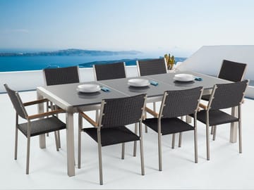 Grosseto Spisegruppe Med 8 Stoler - Svart - Hagemøbler & utemiljø - Hagegruppe - Spisegrupper hage