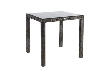 Hagegruppe WICKER bord og 4 stoler 73x73xH71 brun - Hagemøbler & utemiljø - Hagegruppe - Spisegrupper hage