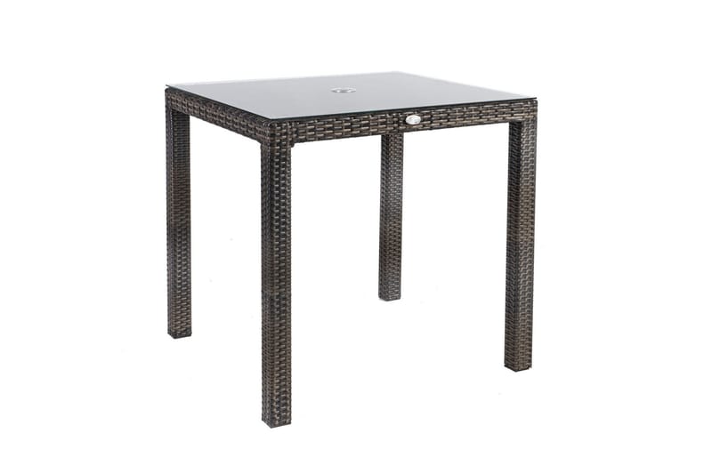 Hagegruppe WICKER bord og 4 stoler 73x73xH71 brun - Hagemøbler & utemiljø - Hagegruppe - Spisegrupper hage