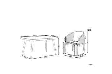 Hagemøbelsett aluminium grå LIPARI - Grå - Hagemøbler & utemiljø - Hagegruppe - Spisegrupper hage