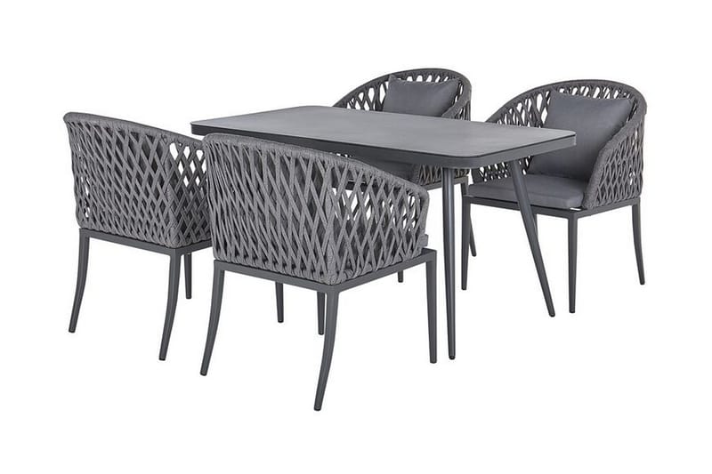Hagemøbelsett aluminium grå LIPARI, Grå