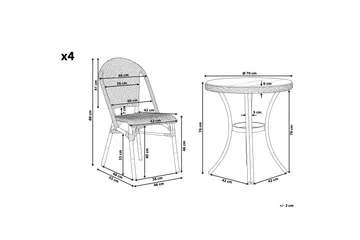 Hagemøbelsett av bord og 4 Stoler RIFREDDO - Blå - Hagemøbler & utemiljø - Hagegruppe - Spisegrupper hage