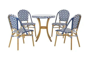 Hagemøbelsett av bord og 4 Stoler RIFREDDO - Blå - Hagemøbler & utemiljø - Hagegruppe - Spisegrupper hage