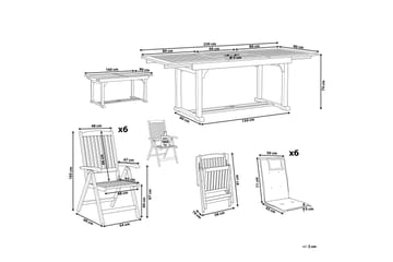 Hagemøbelsett av bord og 6 stk Stoler JAVA - Tre/natur - Hagemøbler & utemiljø - Hagegruppe - Spisegrupper hage