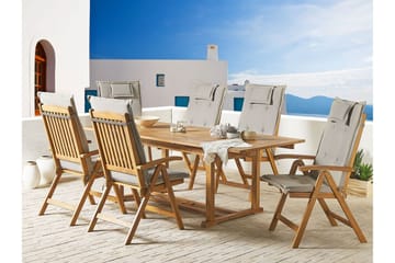 Hagemøbelsett av bord og 6 stk Stoler JAVA - Tre/natur - Hagemøbler & utemiljø - Hagegruppe - Spisegrupper hage