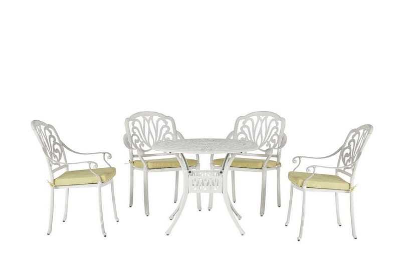 Hagemøbelsett med bord og 4 stoler Hvit ANCONA - Hvit - Spisegrupper hage