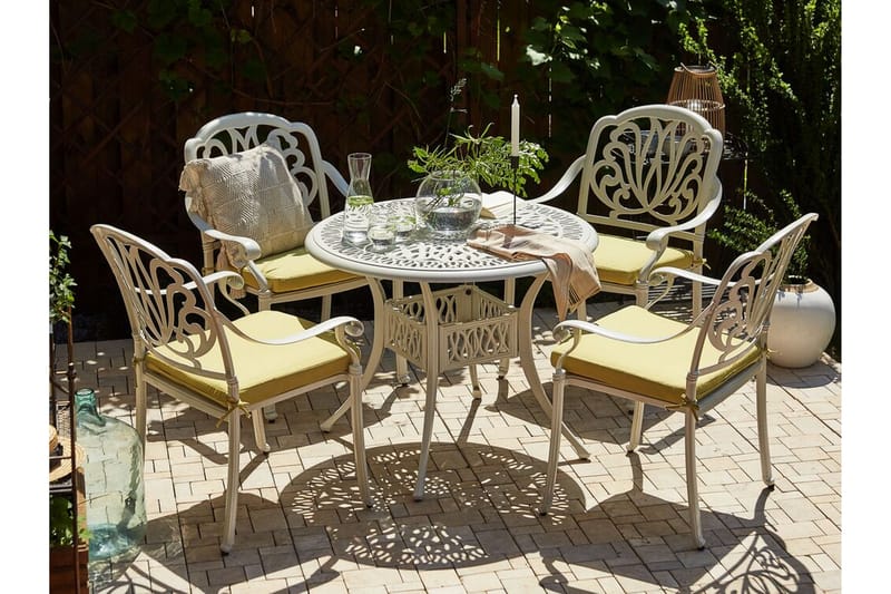 Hagemøbelsett med bord og 4 stoler Hvit ANCONA - Hvit - Spisegrupper hage