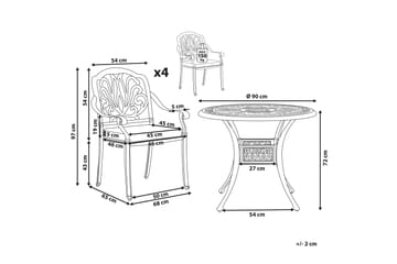 Hagemøbelsett med bord og 4 stoler Hvit ANCONA - Hvit - Hagemøbler & utemiljø - Hagegruppe - Spisegrupper hage