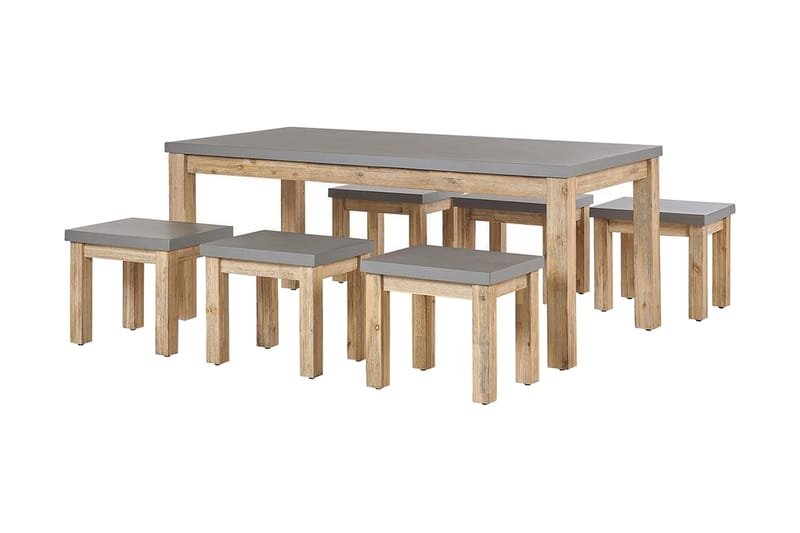 Hagemøbler sett med bord og 6 stoler grå OSTUNI, Grå