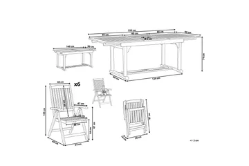 Hagemøbler sett med bord og 6 stoler JAVA - Tre / Natur - Hagemøbler & utemiljø - Hagegruppe - Spisegrupper hage