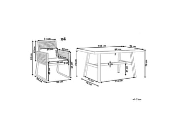 Hagesett med bord og 4 stoler CANETTO - Svart - Hagemøbler & utemiljø - Hagegruppe - Spisegrupper hage