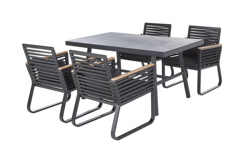 Hagesett med bord og 4 stoler CANETTO, Svart
