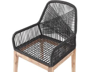 Hagesett med bord og 6 stoler svart/grå OLBIA - Grå - Hagemøbler & utemiljø - Hagegruppe - Spisegrupper hage