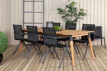 Julian Spisegruppe 210cm + 6 Alina Spisestoler - Brun - Hagemøbler & utemiljø - Hagegruppe - Spisegrupper hage