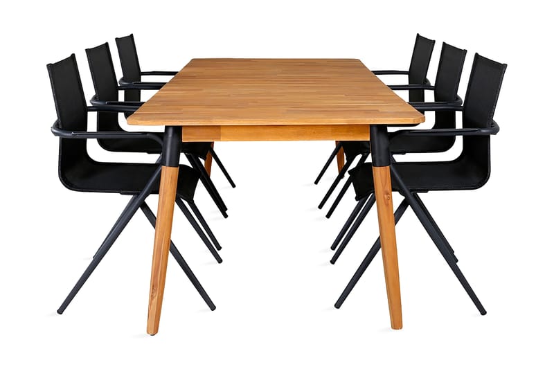 Julian Spisegruppe 210cm + 6 Alina Spisestoler, Brun