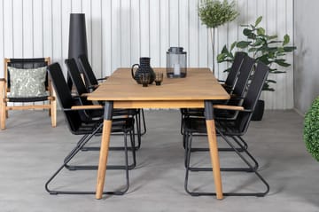 Julian Spisegruppe 210cm + 6 Bois Karmstoler - Svart/Grå - Hagemøbler & utemiljø - Hagegruppe - Spisegrupper hage