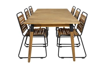 Julian Spisegruppe 210cm + 6 Bois Spisestoler - Svart/Grå - Hagemøbler & utemiljø - Hagegruppe - Spisegrupper hage