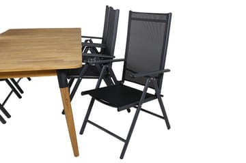 Julian Spisegruppe 210cm + 6 Break Posisjonsstoler - Svart - Hagemøbler & utemiljø - Hagegruppe - Spisegrupper hage