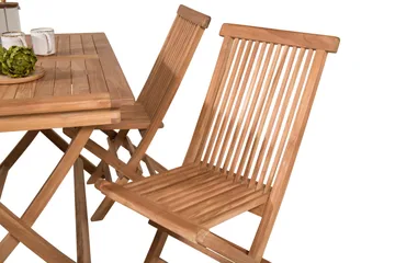 Kenya Spisegruppe 120x70 cm + 4 Kenya Sammenleggbar Stol - Brun - Hagemøbler & utemiljø - Hagegruppe - Spisegrupper hage