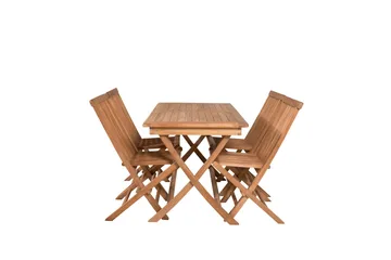 Kenya Spisegruppe 120x70 cm + 4 Kenya Sammenleggbar Stol - Brun - Hagemøbler & utemiljø - Hagegruppe - Spisegrupper hage