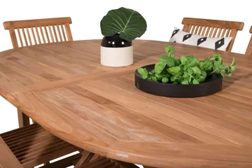 Kenya Spisegruppe 180-240x120 cm + 6 Kenya Sammenleggbar Stol - Brun - Hagemøbler & utemiljø - Hagegruppe - Spisegrupper hage