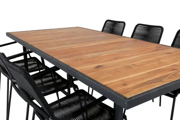 Khung Spisegruppe 200cm + 6 Lindos Karmstoler - Brun - Hagemøbler & utemiljø - Hagegruppe - Spisegrupper hage