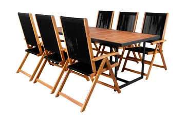 Khung Spisegruppe 200cm + 6 Little John Spisestoler - Hvit - Hagemøbler & utemiljø - Hagegruppe - Spisegrupper hage