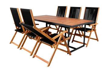 Khung Spisegruppe 200cm + 6 Little John Spisestoler - Hvit - Hagemøbler & utemiljø - Hagegruppe - Spisegrupper hage